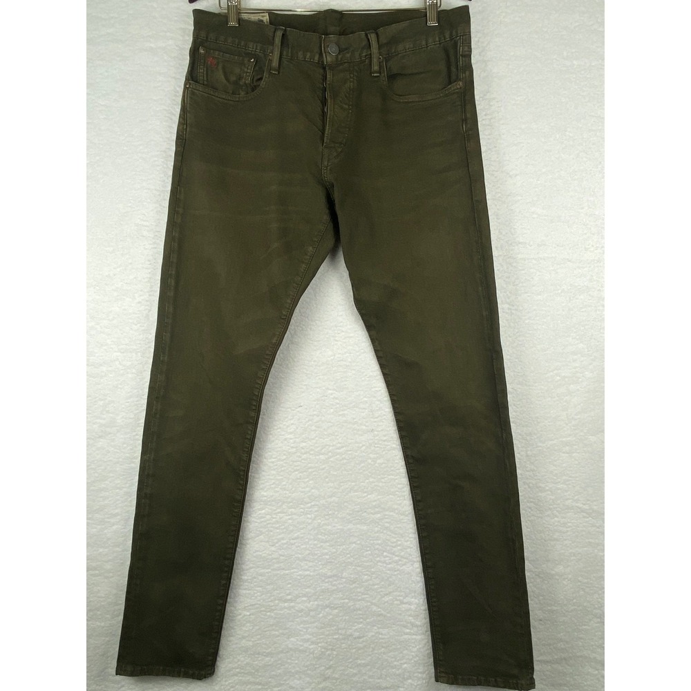 Polo Ralph Lauren Men's Sullivan Slim Jeans 34x34 Hunter Olive Green Button Fly
